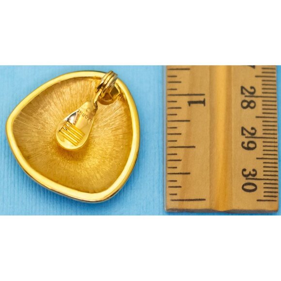 Vintage Rounded Triangle Puzzle Stylish Clip On Earrings by Monet - N33 - Picture 2 of 2